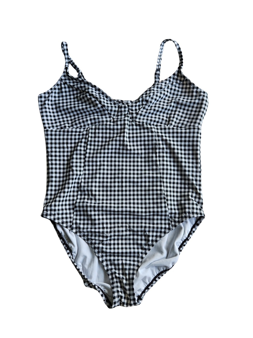 Time and Tru Women’ XL Black & White Gingham One-Piece Swimsuit